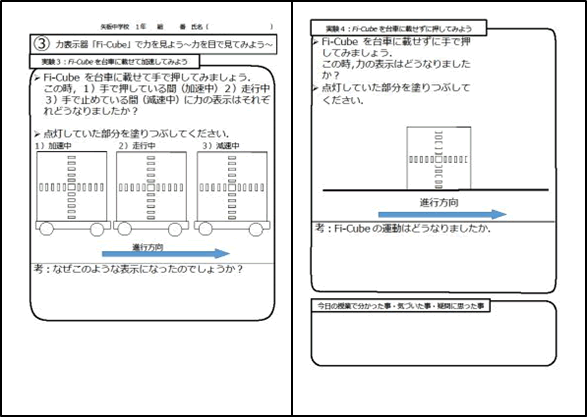 授業実践記録 理科 力表示器 Fi Cube を用いた可視化による学習支援 啓林館