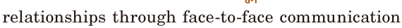 relationships / through <span class='nw'>[face-to-face]</span> communication / 