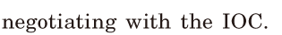 <span class='nw'>negotiating</span> with the IOC. / 