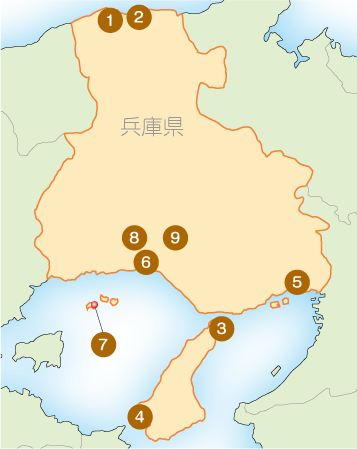 兵庫県の地図