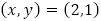 (x,y)=(2,1)