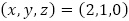 (x,y,z)=(2,1,0)