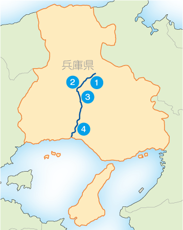 兵庫県の地図（市川）