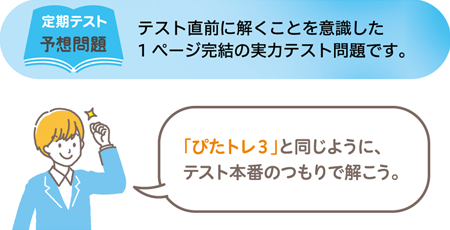 【定期テスト予想問題】テスト直前に解くことを意識した１ページ完結の実力テスト問題です。